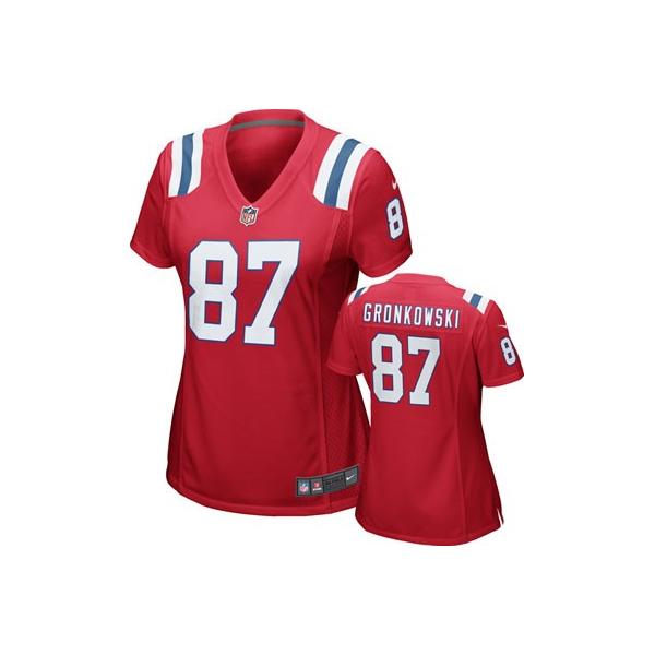 [Game] GRONKOWSKI New England #87 Womens Football Jersey - Rob Gronkowski Womens Football Jersey (Red)_Free Shipping
