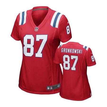 [Game] GRONKOWSKI New England #87 Womens Football Jersey - Rob Gronkowski Womens Football Jersey (Red)_Free Shipping