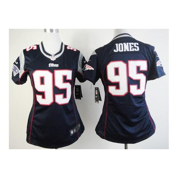 [Game] JONES New England #95 Womens Football Jersey - Chandler Jones Womens Football Jersey (Blue)_Free Shipping
