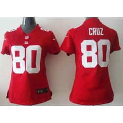 [Game] CRUZ NY-Giant #80 Womens Football Jersey - Victor Cruz Womens Football Jersey (Red)_Free Shipping