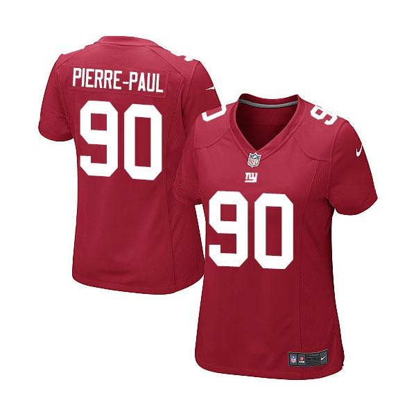 [Game] PIERRE-PAUL NY-Giant #90 Womens Football Jersey - Jason Pierre-Paul Womens Football Jersey (Red)_Free Shipping