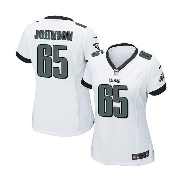 [Game] JOHNSON Philadelphia #65 Womens Football Jersey - Lane Johnson Womens Football Jersey (White)_Free Shipping