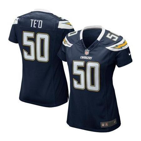[Game] TE'O San Diego #50 Womens Football Jersey - Manti TE'O Womens Football Jersey (Navy Blue)_Free Shipping