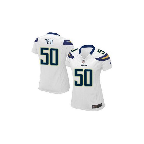[Game] TE'O San Diego #50 Womens Football Jersey - Manti TE'O Womens Football Jersey (White)_Free Shipping