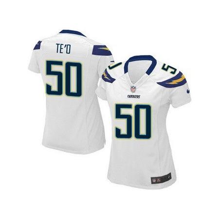 [Game] TE'O San Diego #50 Womens Football Jersey - Manti TE'O Womens Football Jersey (White)_Free Shipping