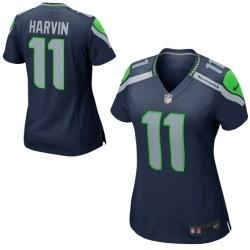 [Game] HARVIN Seattle #11 Womens Football Jersey - Percy Harvin Womens Football Jersey (Blue)_Free Shipping