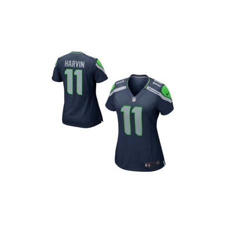 [Game] HARVIN Seattle #11 Womens Football Jersey - Percy Harvin Womens Football Jersey (Blue)_Free Shipping