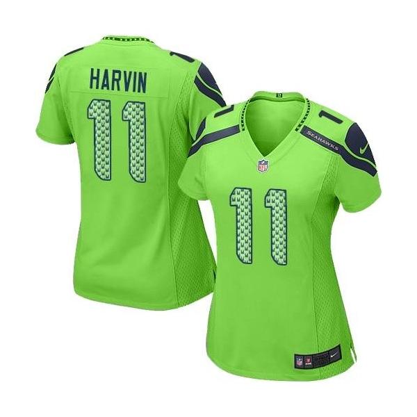 [Game] HARVIN Seattle #11 Womens Football Jersey - Percy Harvin Womens Football Jersey (Green)_Free Shipping
