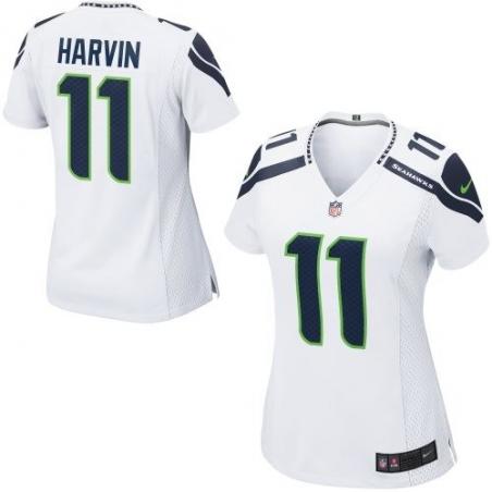 [Game] HARVIN Seattle #11 Womens Football Jersey - Percy Harvin Womens Football Jersey (White)_Free Shipping