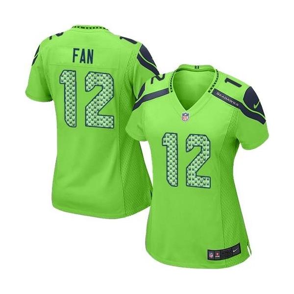 [Game] FAN Seattle #12 Womens Football Jersey - 12th Fan Womens Football Jersey (Green)_Free Shipping