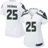 [Game] SHERMAN Seattle #25 Womens Football Jersey - Richard Sherman Womens Football Jersey (White)_Free Shipping