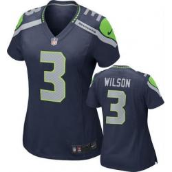 [Game] WILSON Seattle #3 Womens Football Jersey - Russell Wilson Womens Football Jersey (Blue)_Free Shipping