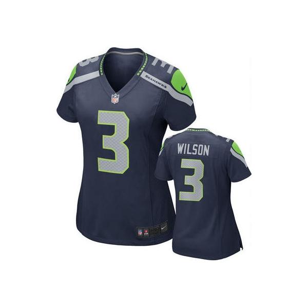 [Game] WILSON Seattle #3 Womens Football Jersey - Russell Wilson Womens Football Jersey (Blue)_Free Shipping