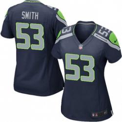 [Game] SMITH Seattle #53 Womens Football Jersey - Malcolm Smith Womens Football Jersey (Blue)_Free Shipping