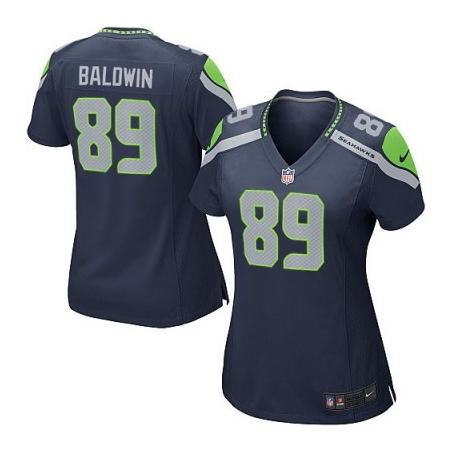 [Game] BALDWIN Seattle #89 Womens Football Jersey - Doug Baldwin Womens Football Jersey (Blue)_Free Shipping