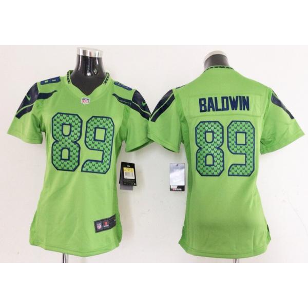 [Game] BALDWIN Seattle #89 Womens Football Jersey - Doug Baldwin Womens Football Jersey (Green)_Free Shipping