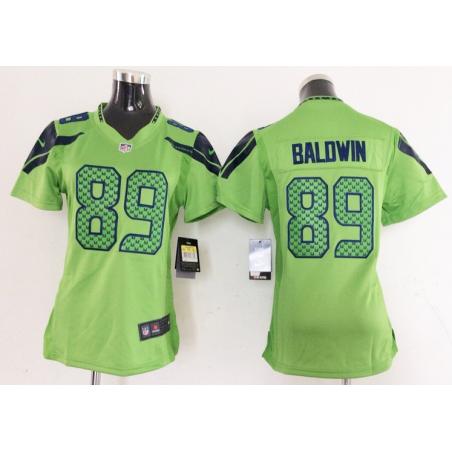 [Game] BALDWIN Seattle #89 Womens Football Jersey - Doug Baldwin Womens Football Jersey (Green)_Free Shipping