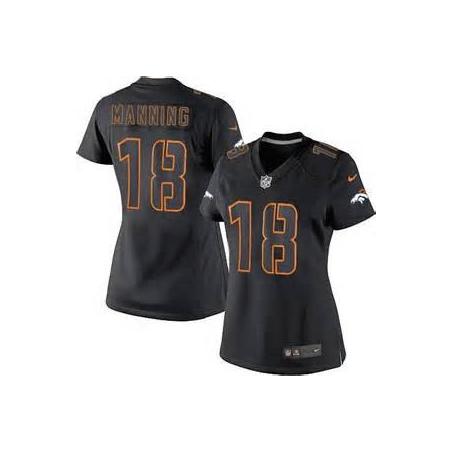 [Impact Limited] MANNING Denver #18 Womens Football Jersey - Peyton Manning Womens Football Jersey_Free Shipping