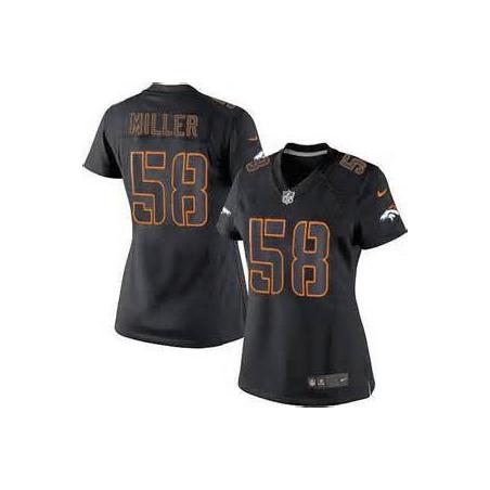 [Impact Limited] MILLER Denver #58 Womens Football Jersey - Von Miller Womens Football Jersey_Free Shipping