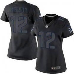 [Impact Limited] BRADY New England #12 Womens Football Jersey - Tom Brady Womens Football Jersey_Free Shipping