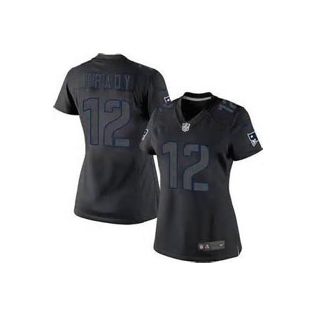 [Impact Limited] BRADY New England #12 Womens Football Jersey - Tom Brady Womens Football Jersey_Free Shipping