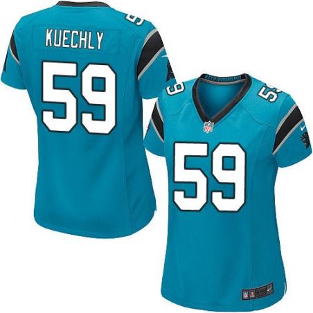 [Limited] KUECHLY Carolina #59 Womens Football Jersey - Luke Kuechly Womens Football Jersey (Blue)_Free Shipping