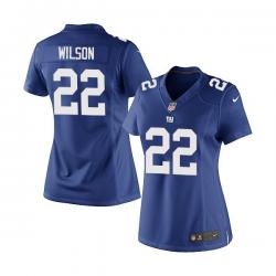 [Limited] WILSON NY-Giant #22 Womens Football Jersey - David Wilson Womens Football Jersey (Blue)_Free Shipping