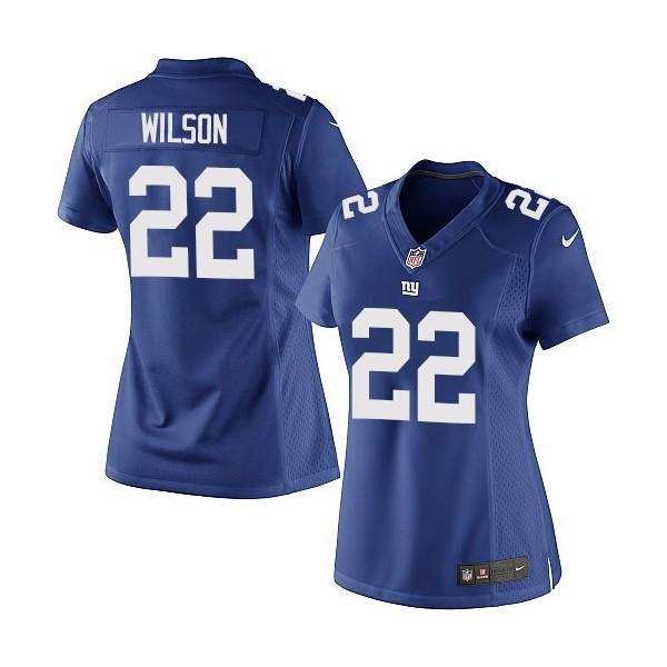 [Limited] WILSON NY-Giant #22 Womens Football Jersey - David Wilson Womens Football Jersey (Blue)_Free Shipping