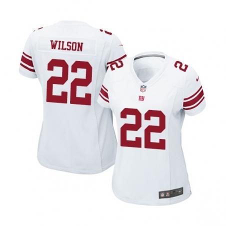 [Limited] WILSON NY-Giant #22 Womens Football Jersey - David Wilson Womens Football Jersey (White)_Free Shipping