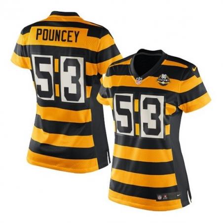 [Limited] POUNCEY Pittsburgh #53 Womens Football Jersey - Maurkice Pouncey Womens Football Jersey (80th throwback)_Free Shipping