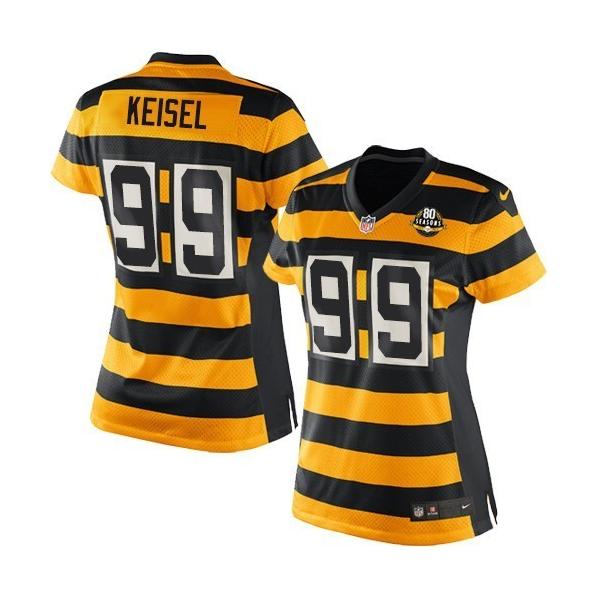 [Limited] KEISEL Pittsburgh #99 Womens Football Jersey - Brett Keisel Womens Football Jersey (80th throwback)_Free Shipping