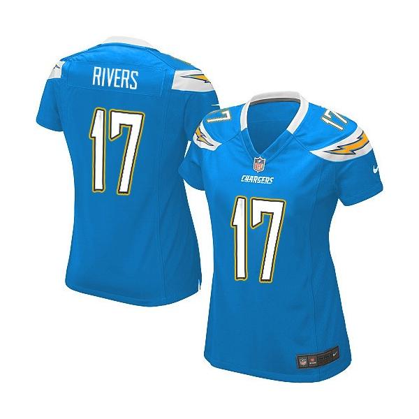 [Limited] RIVERS San Diego #17 Womens Football Jersey - Philip Rivers Womens Football Jersey (Light Blue)_Free Shipping