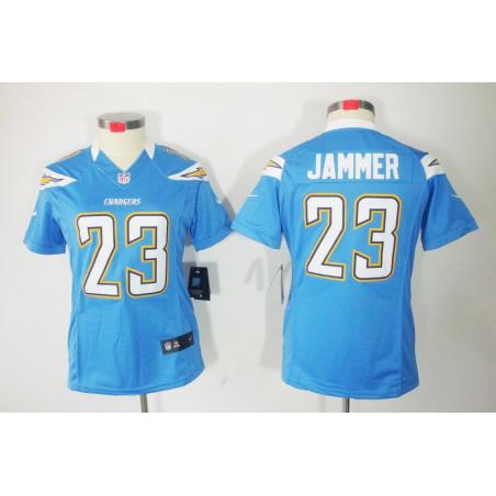 [Limited] JAMMER San Diego #23 Womens Football Jersey - Quentin Jammer Womens Football Jersey (Light Blue)_Free Shipping