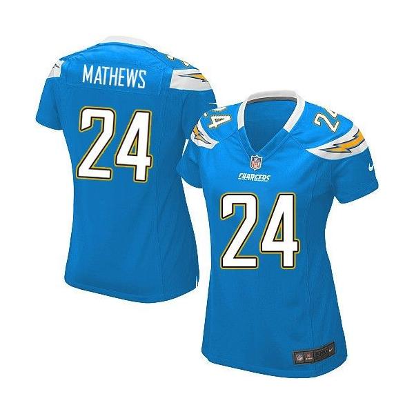 [Limited] MATHEWS San Diego #24 Womens Football Jersey - Ryan Mathews Womens Football Jersey (Light Blue)_Free Shipping