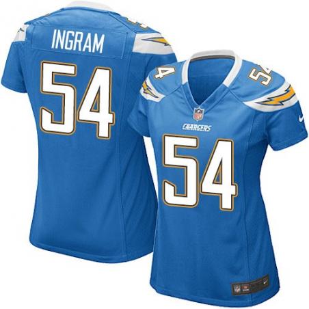 [Limited] INGRAM San Diego #54 Womens Football Jersey - Melvin Ingram Womens Football Jersey (Light Blue)_Free Shipping