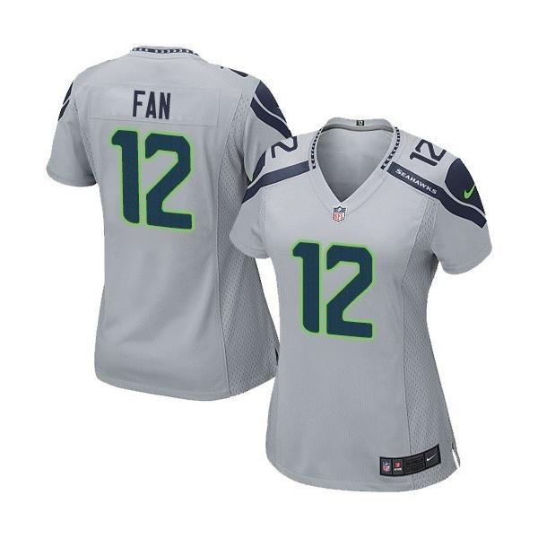 [Limited] FAN Seattle #12 Womens Football Jersey - 12th Fan Womens Football Jersey (Grey)_Free Shipping