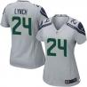 [Limited] LYNCH Seattle #24 Womens Football Jersey - Marshawn Lynch Womens Football Jersey (Grey)_Free Shipping