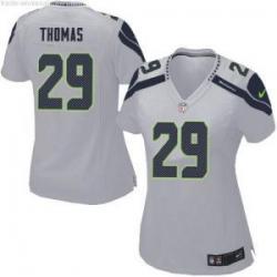 [Limited] THOMAS Seattle #29 Womens Football Jersey - Earl Thomas Womens Football Jersey (Grey)_Free Shipping