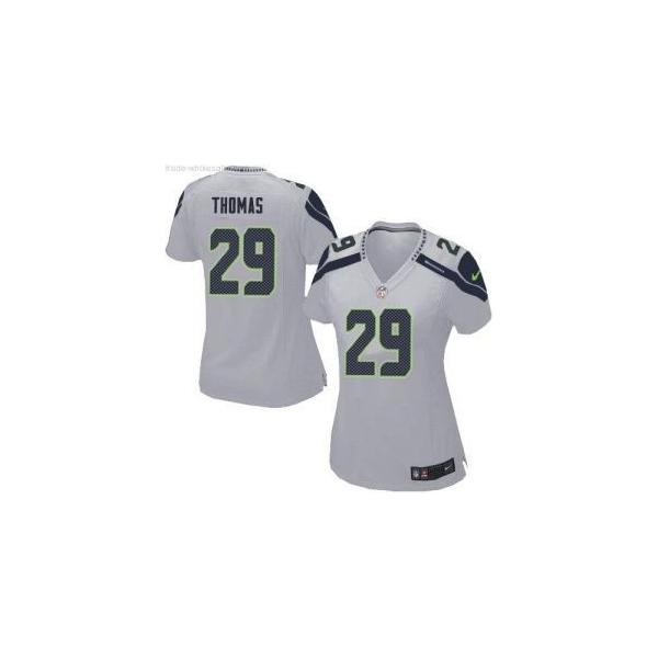 [Limited] THOMAS Seattle #29 Womens Football Jersey - Earl Thomas Womens Football Jersey (Grey)_Free Shipping