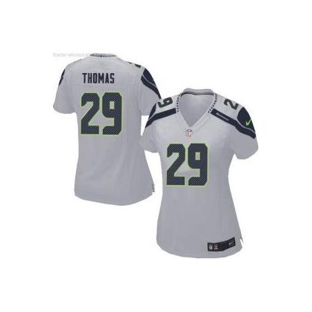 [Limited] THOMAS Seattle #29 Womens Football Jersey - Earl Thomas Womens Football Jersey (Grey)_Free Shipping