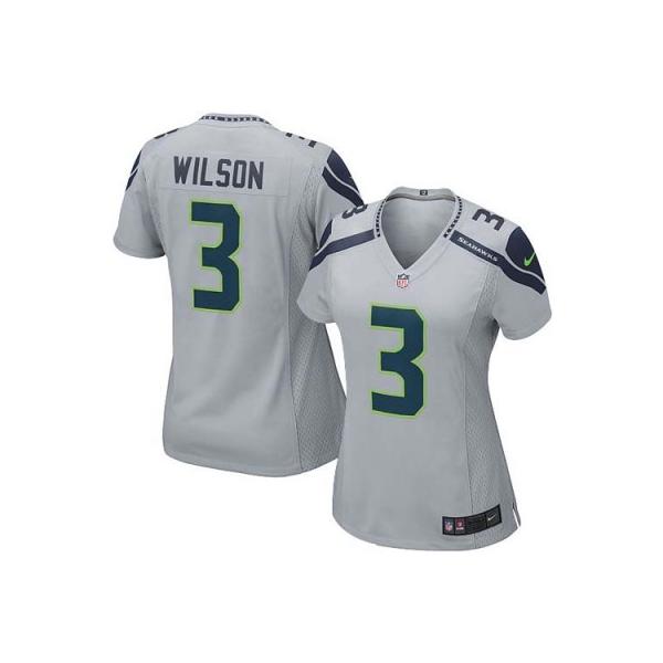 [Limited] WILSON Seattle #3 Womens Football Jersey - Russell Wilson Womens Football Jersey (Grey)_Free Shipping