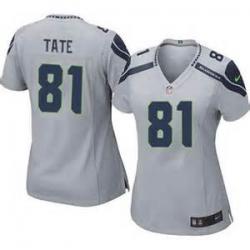 [Limited] TATE Seattle #81 Womens Football Jersey - Golden Tate Womens Football Jersey (Grey)_Free Shipping