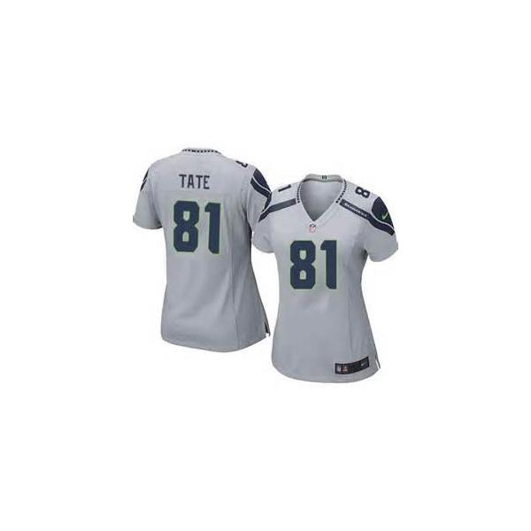 [Limited] TATE Seattle #81 Womens Football Jersey - Golden Tate Womens Football Jersey (Grey)_Free Shipping