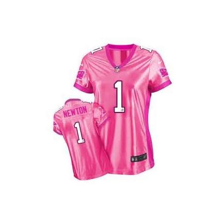 [Love pink III] NEWTON Carolina #1 Womens Football Jersey - Cam Newton Womens Football Jersey (Pink)_Free Shipping