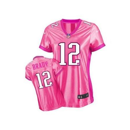 [Love pink III] BRADY New England #12 Womens Football Jersey - Tom Brady Womens Football Jersey (Pink)_Free Shipping