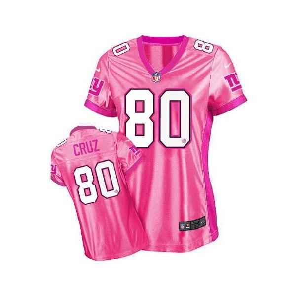 [Love pink III] CRUZ NY-Giant #80 Womens Football Jersey - Victor Cruz Womens Football Jersey (Pink)_Free Shipping