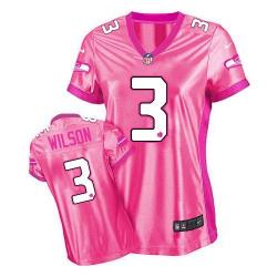 [Love pink III] WILSON Seattle #3 Womens Football Jersey - Russell Wilson Womens Football Jersey (Pink)_Free Shipping