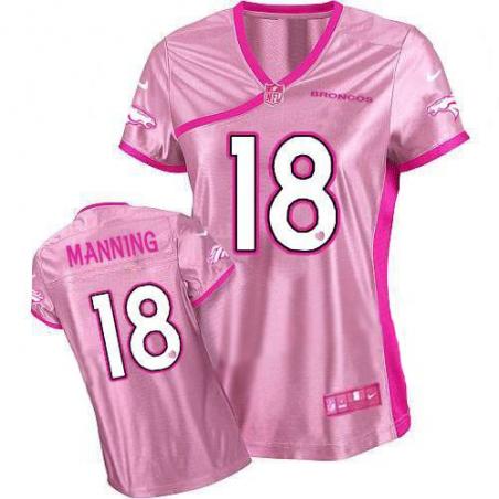 [Love pink] MANNING Denver #18 Womens Football Jersey - Peyton Manning Womens Football Jersey (Pink)_Free Shipping