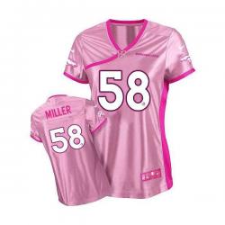 [Love pink] MILLER Denver #58 Womens Football Jersey - Von Miller Womens Football Jersey (Pink)_Free Shipping