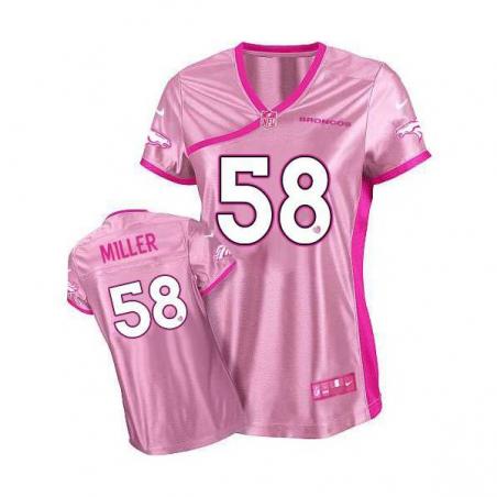 [Love pink] MILLER Denver #58 Womens Football Jersey - Von Miller Womens Football Jersey (Pink)_Free Shipping